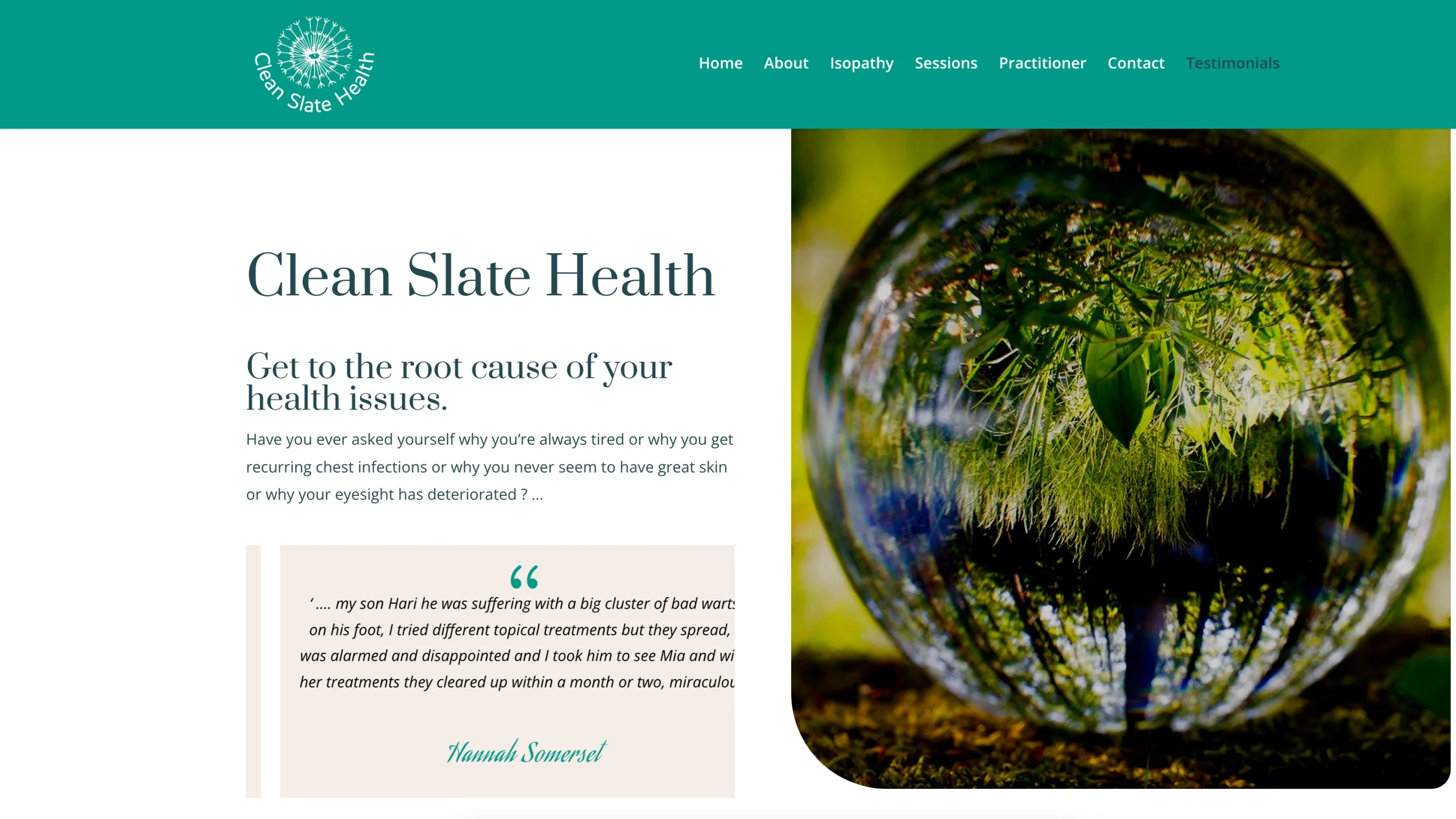 Counsellors and Wellness Practitioners Website Design Clean Slate Health