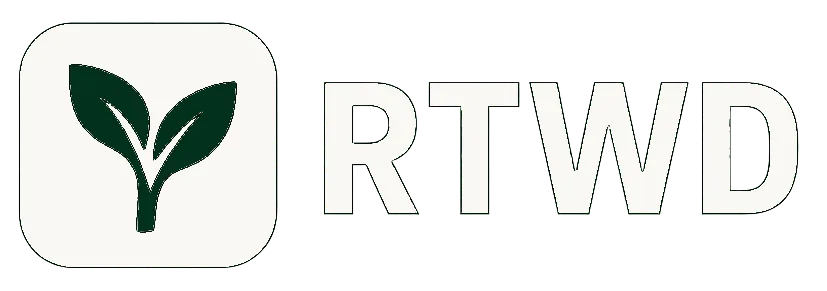 RTWD White logo green leaf