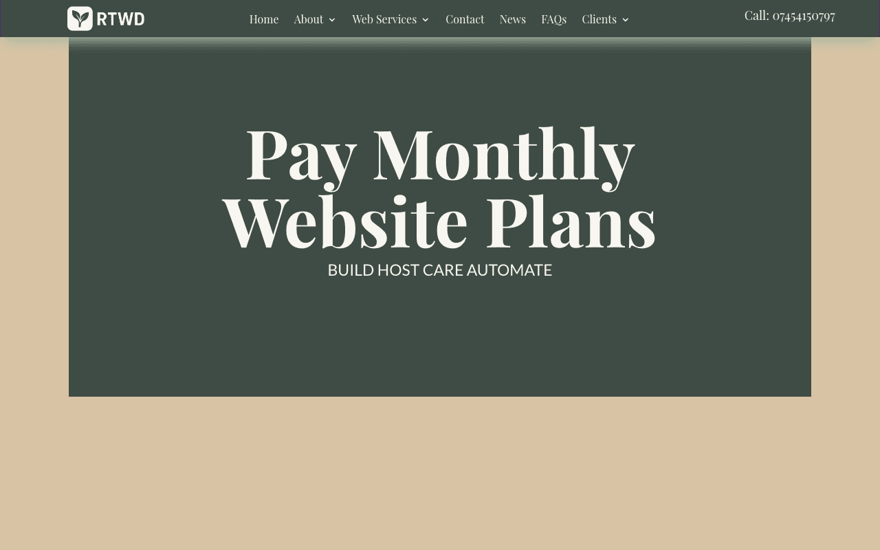 RTWD pay monthly website plan page