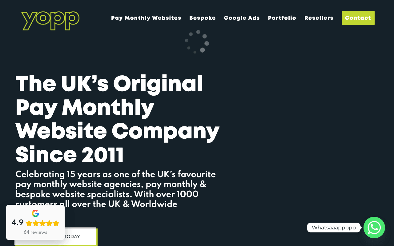 Yopp pay monthly website homepage